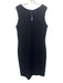 St John Size 12 Black Wool Blend Tweed Sleeveless Keyhole Knee length Dress Black / 12