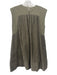 Anthropologie Size S Olive Green Polyester Plisse Fabric Block Sleeveless Dress Olive Green / S