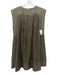 Anthropologie Size S Olive Green Polyester Plisse Fabric Block Sleeveless Dress Olive Green / S