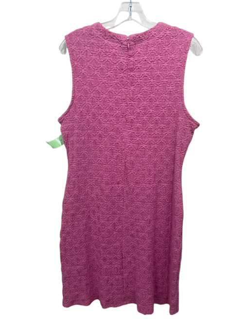Porridge Size L Pink Cotton Blend Textured Knee Length Sleeveless Shift Dress Pink / L