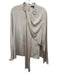 St John Size 14 Khaki Beige Silk Blend Rhinestone Drape Front Button Cuff Top Khaki Beige / 14
