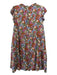 THML Size L Multi Rayon Ruffle Detail Floral high neck Above Knee Dress Multi / L