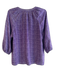 Joie Size M Purple Silk V Neck 3/4 Sleeve Abstract Top Purple / M