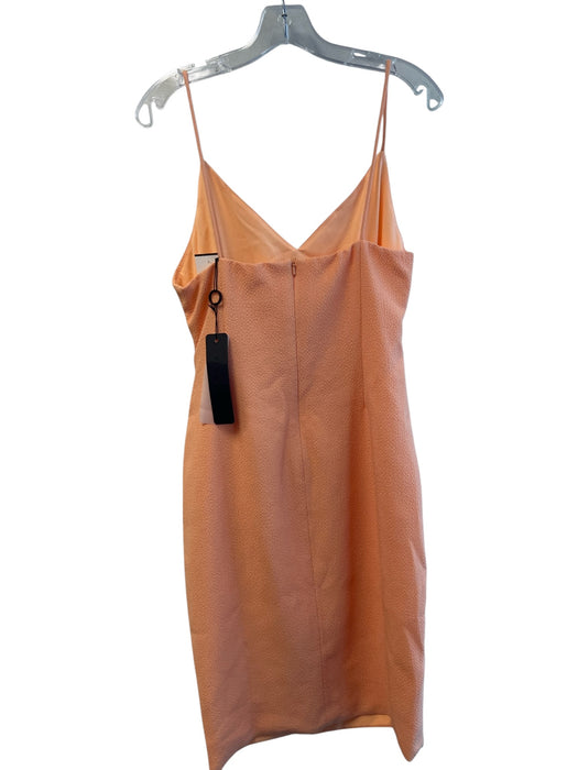 Black Halo Size 8 Orange Polyamide Spaghetti Strap solid color Back Zip Dress Orange / 8