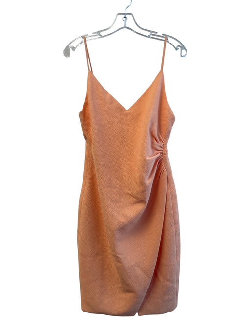 Black Halo Size 8 Orange Polyamide Spaghetti Strap solid color Back Zip Dress Orange / 8