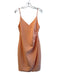 Black Halo Size 8 Orange Polyamide Spaghetti Strap solid color Back Zip Dress Orange / 8
