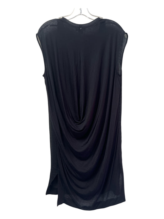 Helmut Lang Size P Black Triacetate Blend Overlay Sleeveless Round Neck Dress Black / P