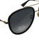Gucci Black Acetate & Metal Polarized Gold Hardware Aviator Sunglasses Black