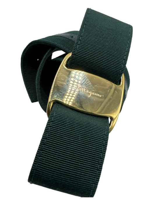 Ferragamo Green Viscose Blend Gold hardware Bow Belts Green / XS