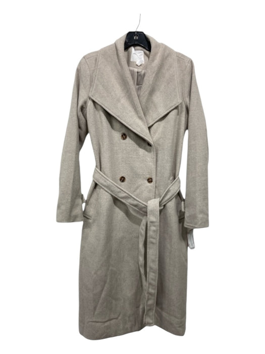 Avec Les Filles Size M Light Gray Polyester & Acrylic Double Breast Sash Coat Light Gray / M