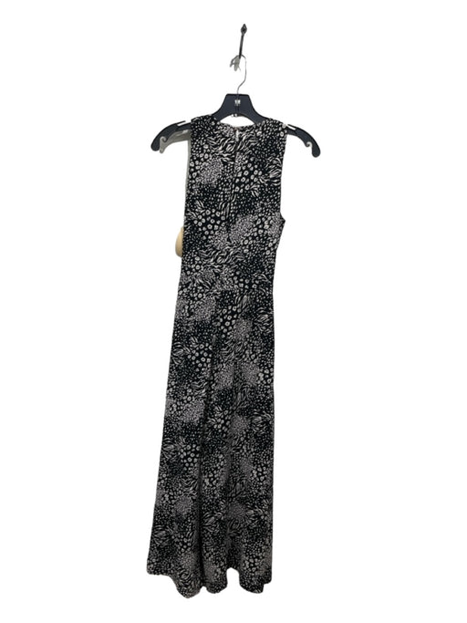 Joie Size 2 Black & White Viscose Animal Print Sleeveless Keyhole Back Dress Black & White / 2