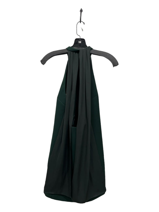 A.L.C. Size 0 Green Polyester High Round Neck Sleeveless Sheer Detail Dress Green / 0