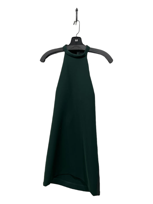 A.L.C. Size 0 Green Polyester High Round Neck Sleeveless Sheer Detail Dress Green / 0