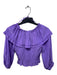 Ramy Brook Size XS Purple Polyester Off Shoulder Long Sleeve Smocked Top Purple / XS