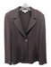 St John Collection Size 10 Dark Brown Wool Blend Long Sleeve Collar Knit Jacket Dark Brown / 10