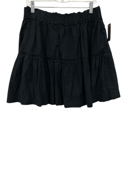 Maeve Size M Navy Blue Cotton Elastic Waistband Tiered Mini Skirt Navy Blue / M