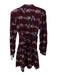 By Anthropologie Size M Burgundy Red, Blue, Multi Cotton Long puff sleeve Dress Burgundy Red, Blue, Multi / M