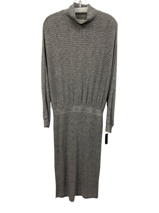 Saturday Sunday Size M Gray & Black Viscose & Polyester Long Sleeve Dress Gray & Black / M