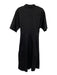Velvet Size M Black Cotton Short Sleeve V Neck Flare Heel Midi Dress Black / M