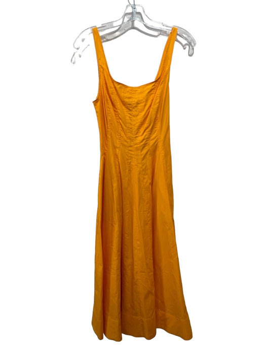 Zara Size S Orange Cotton Sleeveless seam detail Paneled Scoop neck Dress Orange / S