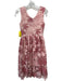 Dress the Population Size XS Pink Polyester Lace Overlay Sleeveless Leaves Dress Pink / XS