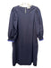 COS Size 12 Navy Blue Cotton Long Balloon Sleeve Solid Keyhole Back Maxi Dress Navy Blue / 12
