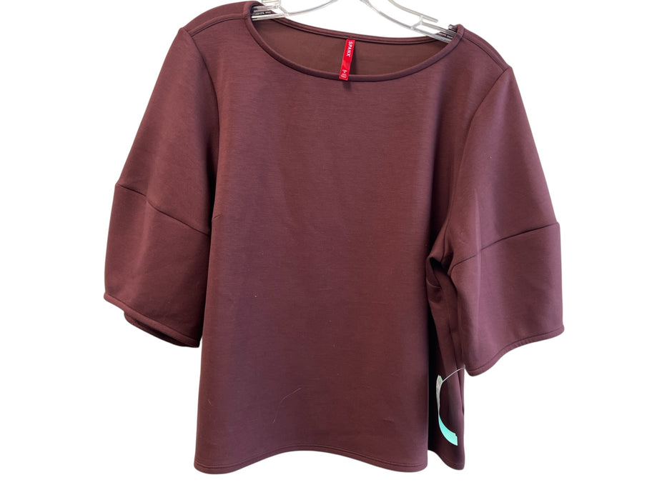Spanx Size Large Maroon Modal Blend Wide Neck Drop Shoulder Half Sleeve Top Maroon / Large