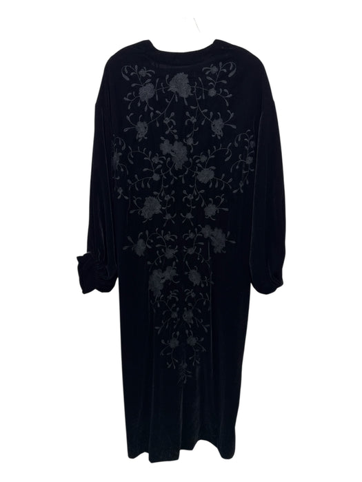 Zara Size XS Black Polyester Velvet Button Front Puff Sleeves Dress Black / XS