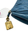 Miu Miu Blue Leather Pleated Gold Logo Zip Close Clutch Bag Blue / Small