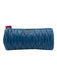 Miu Miu Blue Leather Pleated Gold Logo Zip Close Clutch Bag Blue / Small
