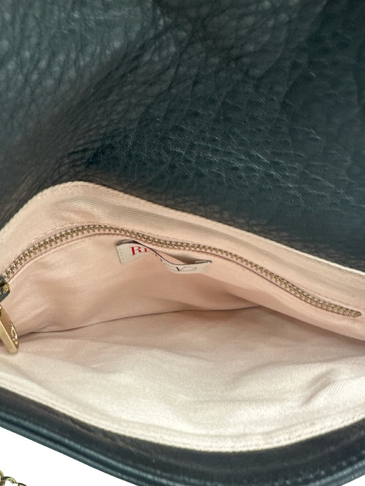 Red Valentino Black Leather Bow Chain Clutch Crossbody Bag Black / Small