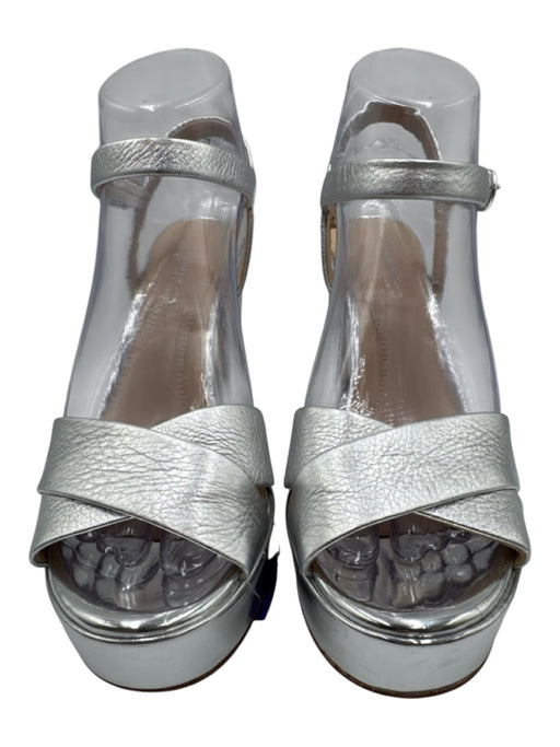 Imagine Vince Camuto Shoe Size 37 sliver Textured Leather Metallic Pumps sliver / 37