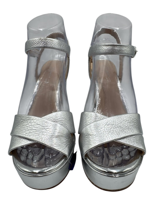 Imagine Vince Camuto Shoe Size 37 sliver Textured Leather Metallic Pumps sliver / 37
