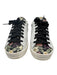 P448 Shoe Size 38 White & Multi Leather Lace Up Snake Embossed Sneakers White & Multi / 38