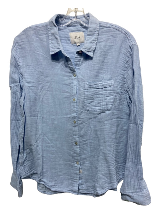 Rails Size L Light Blue Cotton Gauze Buttondown Breast Pocket Long Sleeve Top Light Blue / L