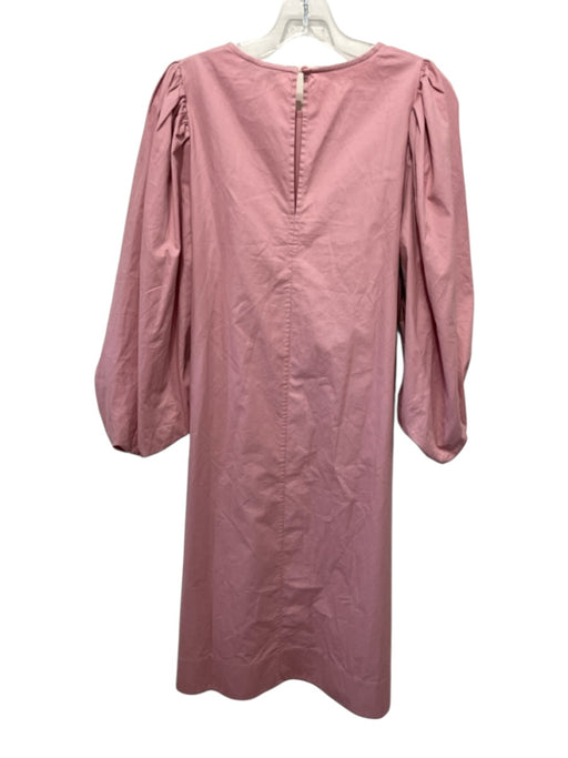 COS Size M Dusty Pink Cotton Puff Sleeves Gathered Shoulder Round Neck Dress Dusty Pink / M