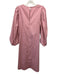 COS Size M Dusty Pink Cotton Puff Sleeves Gathered Shoulder Round Neck Dress Dusty Pink / M