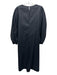 COS Size S / 6 Black Cotton Puff Sleeves Gathered Shoulder Round Neck Dress Black / S / 6