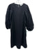 COS Size S / 6 Black Cotton Puff Sleeves Gathered Shoulder Round Neck Dress Black / S / 6