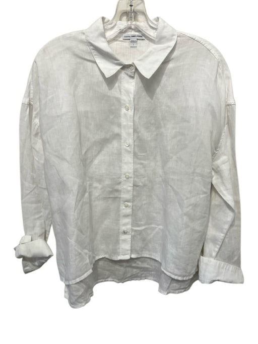 Standard James Perse Size 1 White Cotton Long Sleeve Button Down Collar Top White / 1