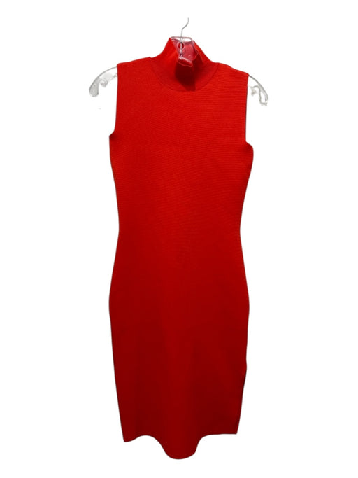 House of Harlow 1960 Size XS Orange Viscose & Nylon Sleeveless Ribbed Knit Dress Orange / XS