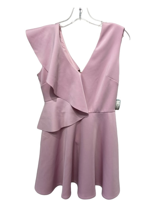 Ted Baker Size 2/M Pink Polyester Ruffle Detail Sleeveless Above Knee Dress Pink / 2/M