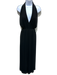 Halston Size 8 Black Polyester Halter Zip Back Accordian Pleat floor length Gown Black / 8