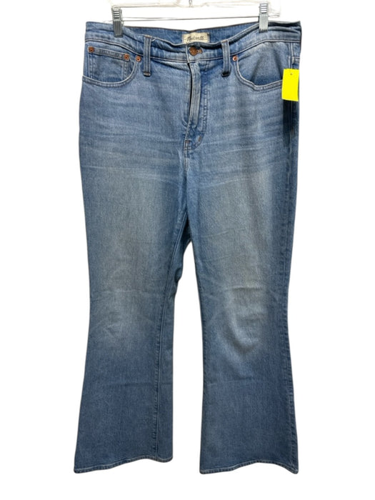 Madewell Size 29 Blue Wash Cotton Blend Zip & Button Whiskering Flare Jeans Blue Wash / 29