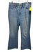 Madewell Size 29 Blue Wash Cotton Blend Zip & Button Whiskering Flare Jeans Blue Wash / 29