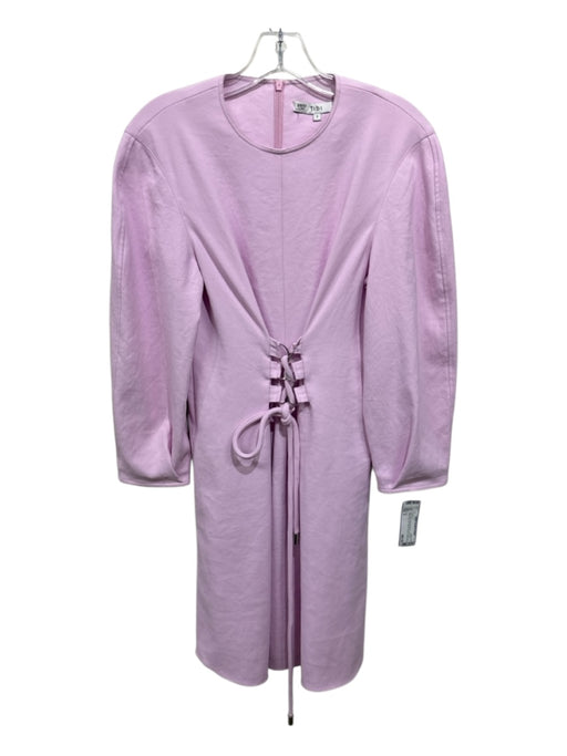 Tibi Size 2 Lilac Pink Polyester Blend Lace Up Detail Back Zip Above Knee Dress Lilac Pink / 2
