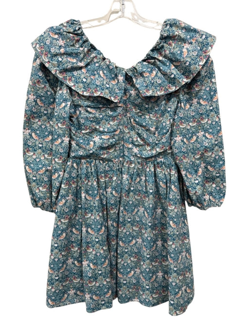 Hyacinth House Size Medium Blue Print Cotton Blend Floral Long Sleeve Dress Blue Print / Medium