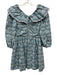 Hyacinth House Size Medium Blue Print Cotton Blend Floral Long Sleeve Dress Blue Print / Medium