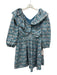Hyacinth House Size Medium Blue Print Cotton Blend Floral Long Sleeve Dress Blue Print / Medium