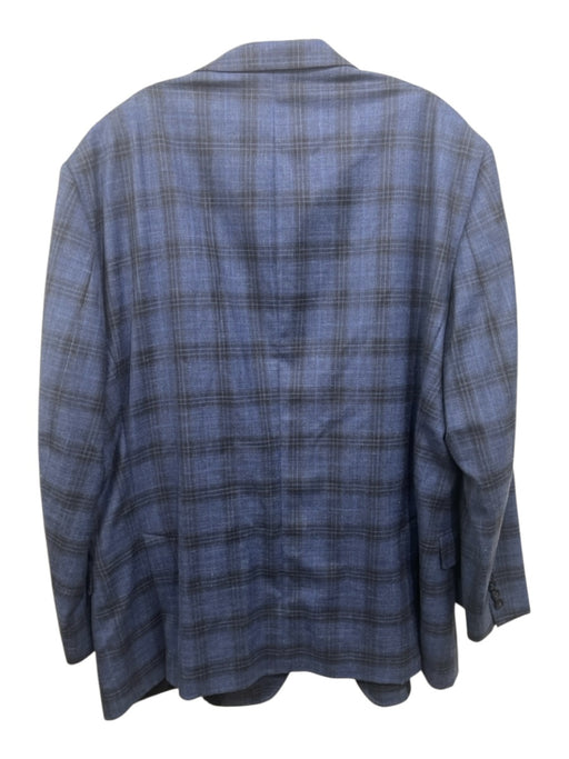 Peter Millar Blue & Black Wool Plaid 2 Button Men's Blazer Blue & Black / 50R